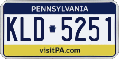 PA license plate KLD5251