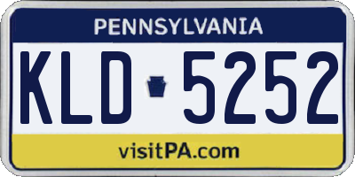PA license plate KLD5252