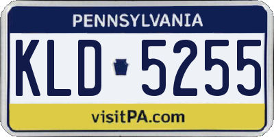 PA license plate KLD5255