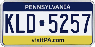 PA license plate KLD5257