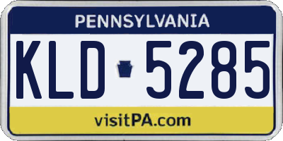 PA license plate KLD5285