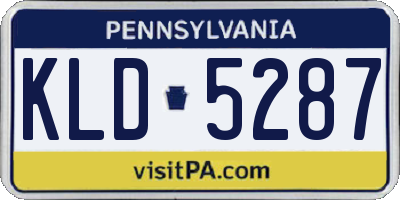 PA license plate KLD5287