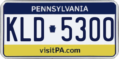 PA license plate KLD5300