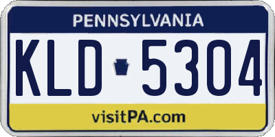 PA license plate KLD5304