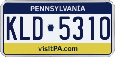 PA license plate KLD5310