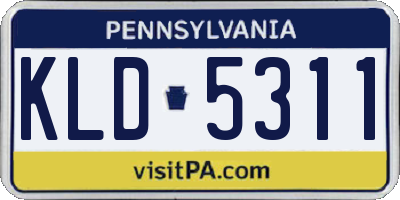 PA license plate KLD5311