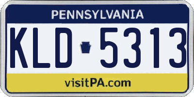 PA license plate KLD5313