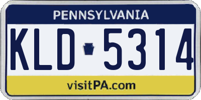 PA license plate KLD5314