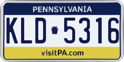 PA license plate KLD5316