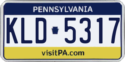 PA license plate KLD5317