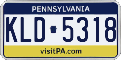 PA license plate KLD5318
