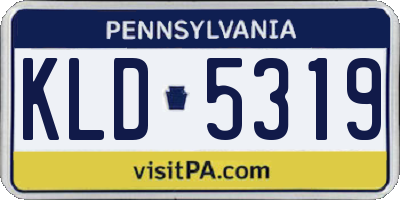 PA license plate KLD5319