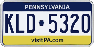 PA license plate KLD5320