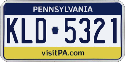 PA license plate KLD5321