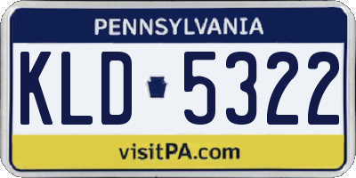 PA license plate KLD5322
