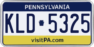 PA license plate KLD5325