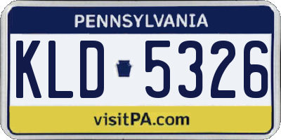 PA license plate KLD5326