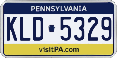 PA license plate KLD5329