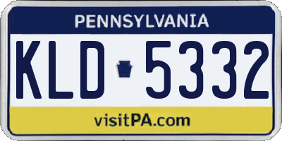 PA license plate KLD5332
