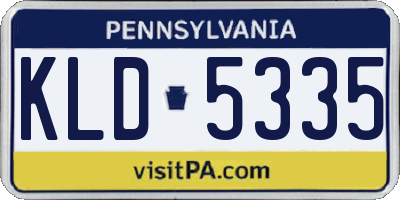 PA license plate KLD5335