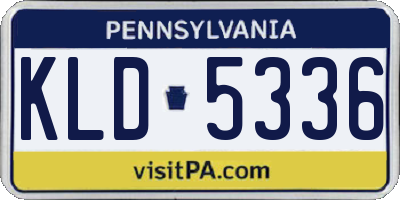 PA license plate KLD5336