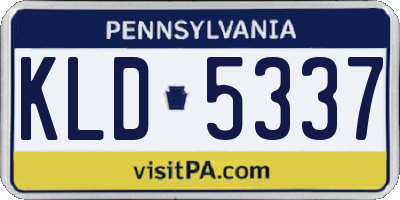 PA license plate KLD5337