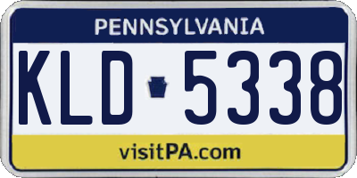 PA license plate KLD5338