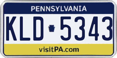 PA license plate KLD5343