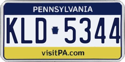 PA license plate KLD5344