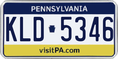 PA license plate KLD5346