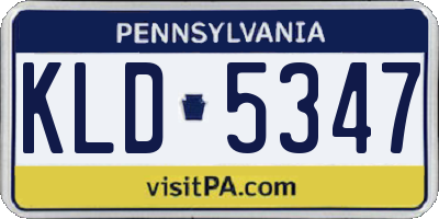 PA license plate KLD5347
