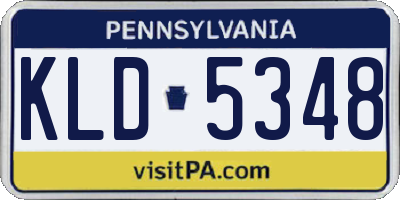 PA license plate KLD5348