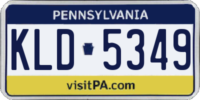 PA license plate KLD5349