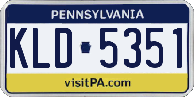 PA license plate KLD5351