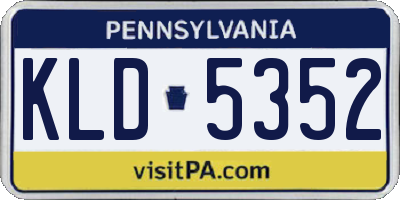 PA license plate KLD5352