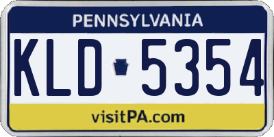 PA license plate KLD5354
