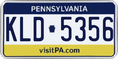 PA license plate KLD5356