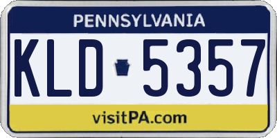 PA license plate KLD5357