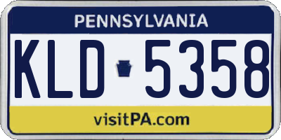 PA license plate KLD5358