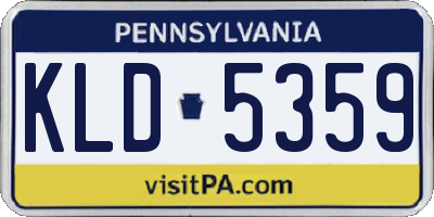 PA license plate KLD5359