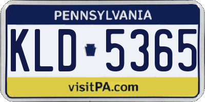 PA license plate KLD5365