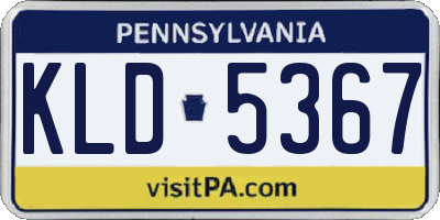 PA license plate KLD5367