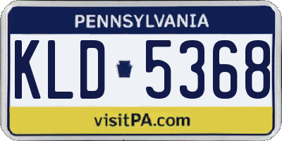 PA license plate KLD5368