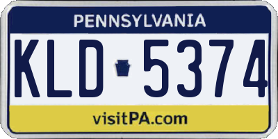 PA license plate KLD5374