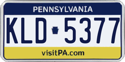 PA license plate KLD5377