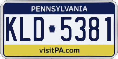 PA license plate KLD5381