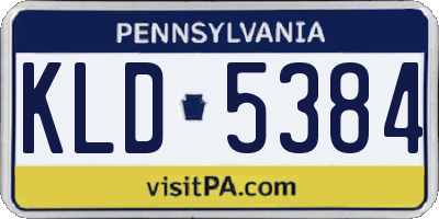 PA license plate KLD5384
