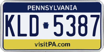 PA license plate KLD5387