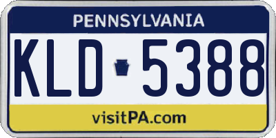 PA license plate KLD5388