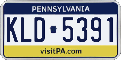 PA license plate KLD5391